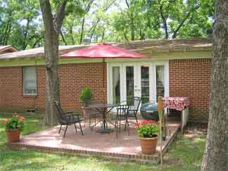 a small patio area for summertime grilling BBQ's
