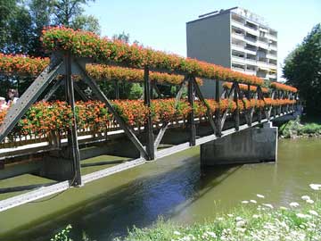 a decorated bridge in germany 2010